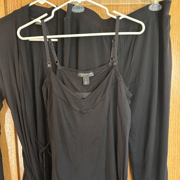 A Pea In The Pod 3 Piece Maternity Pajama Loungewear Set Size Large - Picture 2 of 13